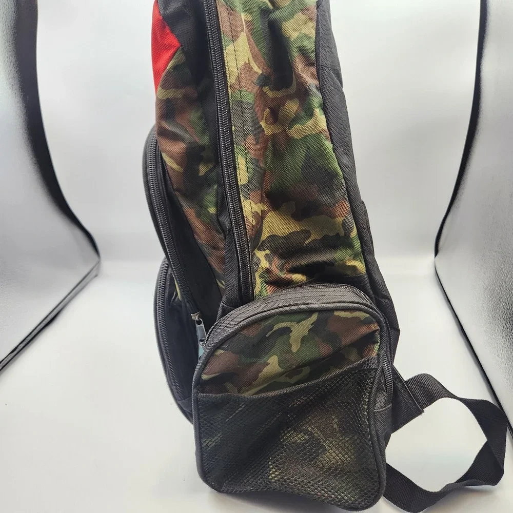 TrailMaker Camo Backpack Red and Green Compass Logo Outdoor Hiking School Bag‎